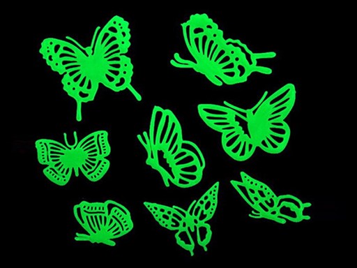 Svítící motýlci fosfor svítící, 3D samolepky na zeď Svítící motýlci, 3D nálepky na zeď svítící motýlci, 3D dekorace na stěnu svítící motýlci