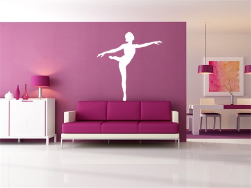 Tančící baletka samolepky na zeď, Tančící baletka nálepky na stěnu, Tančící baletka dekorace na zdi, Tančící baletka tapety na zdi