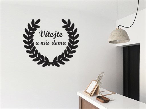 Vítejte u nás doma nápis samolepky na zeď, Vítejte u nás doma nálepky na zeď, Vítejte u nás doma nápis dekorace na zeď, Vítejte u nás doma samolepící nálepky na zeď