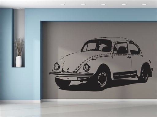 Volkswagen Beetle samolepky na zeď, Volkswagen Beetle dekorace na zeď, Volkswagen Beetle samolepící dekorace na zdi, Volkswagen Beetle nálepky na stěnu
