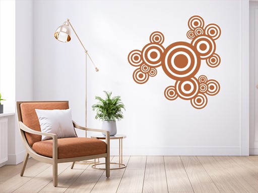 Vrstvené kruhy samolepka na zeď, Vrstvené kruhy nálepky na zeď, Vrstvené kruhy dekorace na stěnu, Vrstvené kruhy samolepící dekor na stěny, Vrstvené kruhy samolepící tapety na zeď
