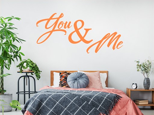 You & Me nápis samolepky na zeď, You & Me nápisy nálepky na stěnu, You & Me dekorace na zdi, You & Me tapety na zdi