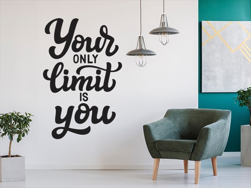 Your limit is you nápis samolepky na zeď, Your limit is you nápis nálepky na zeď, Your limit is you nápis dekorace na zeď, Your limit is you nápis samolepící nálepky na zeď