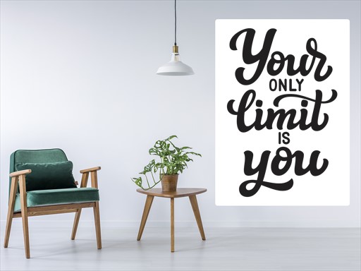 Your limit is you nápis samolepky na zeď, Your limit is you nápis nálepky na zeď, Your limit is you nápis dekorace na zeď, Your limit is you nápis samolepící nálepky na zeď