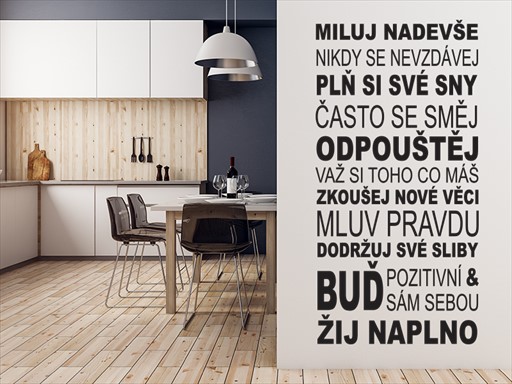Žij naplno nápis samolepky na zeď, Žij naplno nápis nálepky na zeď, Žij naplno nápis dekorace na zeď, Žij naplno nápis samolepící nálepky na zeď