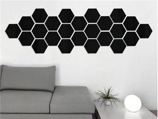 3D černé hexagony 12 ks samolepka na zeď, 3D černé hexagony 12 ks nálepky na zeď, 3D černé hexagony 12 ks dekorace na stěnu, 3D černé hexagony 12 ks samolepící dekor na stěny, 3D černé hexagony 12 ks samolepící tapety na zeď
