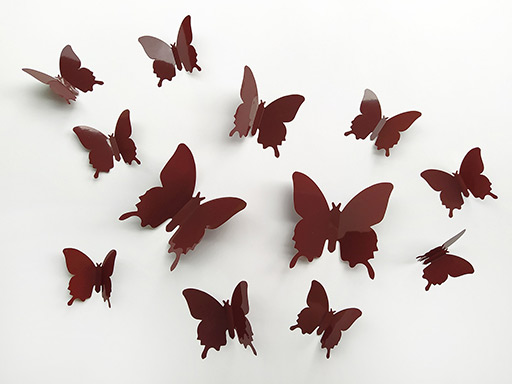3D dekorace motýli hnědí, 3D samolepky na zeď motýli hnědá, 3D nálepky na zeď motýlci hnědí, 3D dekorace na stěnu motýlci hnědá