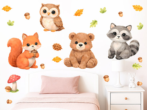 Akvarelová lesní mláďata