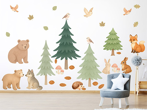 Akvarelová lesní zvířátka