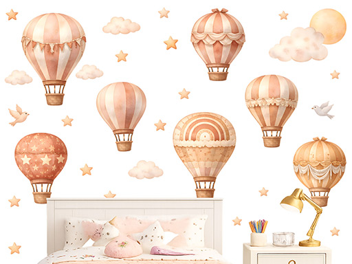 Akvarelové boho létající balóny