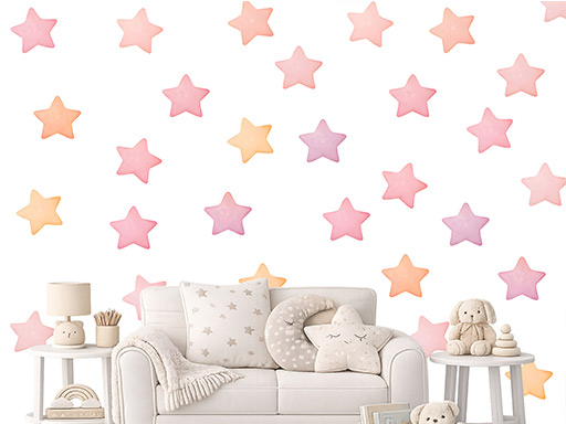 Akvarelové hvězdy pro holky 50ks