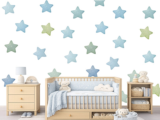 Akvarelové hvězdy pro kluky 50 ks