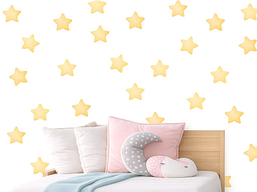 Akvarelové hvězdy žluté 50 ks