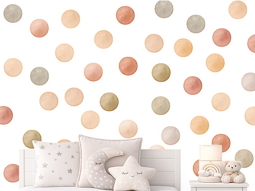 Akvarelové puntíky boho 50 ks