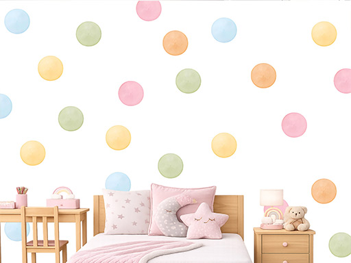 Akvarelové puntíky pastelové 50ks