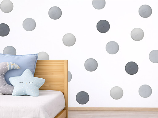 Akvarelové puntíky šedé 50 ks