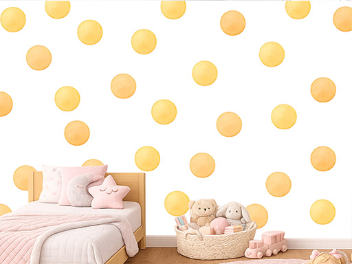 Akvarelové puntíky žluté 50 ks