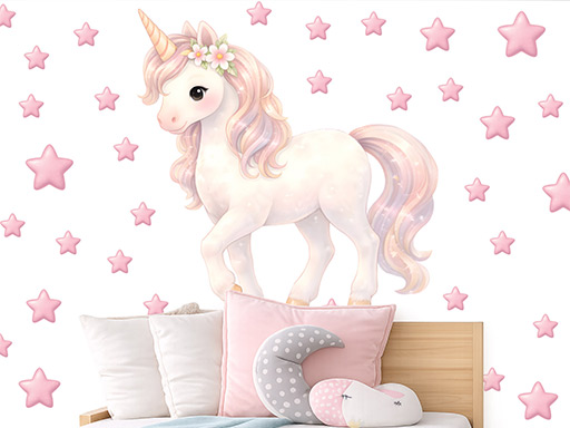 Akvarelový jednorožec