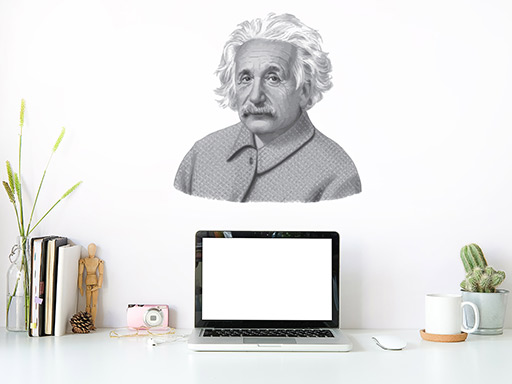 Albert Einstein samolepka na zeď, Albert Einstein nálepky na zeď, Albert Einstein dekorace na stěnu, Albert Einstein samolepící dekor na stěny, Albert Einstein samolepící tapety na zeď