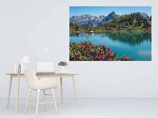 Alpské jezero samolepka na zeď, Alpské jezero plakát na zeď, Alpské jezero plakát dekorace na zeď, Alpské jezero plakát na stěnu, Alpské jezero plakát na zeď