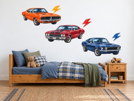 Americké muscle cars samolepky na zeď, Americké muscle cars tapety na zeď, Americké muscle cars dekorace na zeď, Americké muscle cars nálepky na zeď