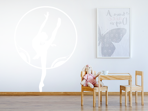 Baletka samolepka na zeď, Baletka nálepky na zeď, Baletka dekorace na stěnu, Baletka samolepící dekor na stěny, Baletka samolepící tapety na zeď