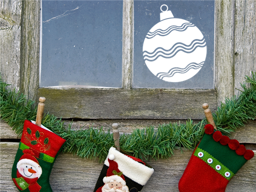 baňka 02 vánoční samolepka na okno, baňka 02 vánoční nálepky na zeď, baňka 02 vánoční dekorace na stěnu, baňka 02 vánoční samolepící dekor na stěny, baňka 02 vánoční samolepící tapety na okno