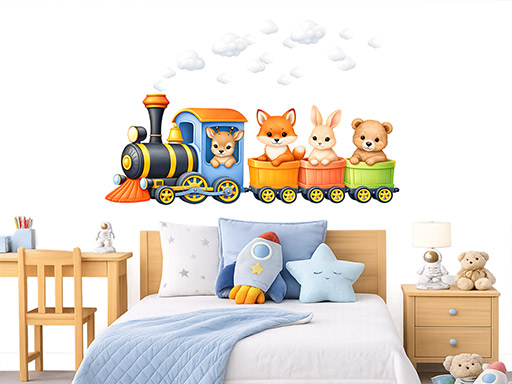 Barevný vláček se zvířátky