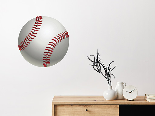 Baseballový míček samolepky na zeď, Baseballový míček nálepky na zeď, Baseballový míček dekorace na zeď, Baseballový míček samolepící nálepky na zeď
