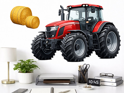Modrý traktor samolepky na zeď, Modrý traktor nálepky na stěnu, Modrý traktor dekorace na zdi, Modrý traktor tapety na zdi