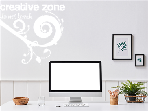 Creative zone nápis samolepka na zeď, Creative zone nápis nálepky na zeď, Creative zone nápis dekorace na stěnu, Creative zone nápis samolepící dekor na stěny, Creative zone nápis samolepící tapety na zeď