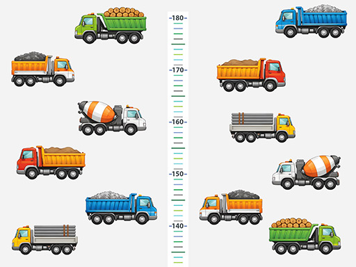 Dětský metr s náklaďáky