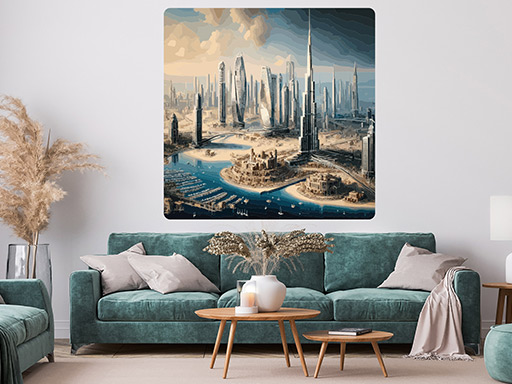 Dubaj hotel samolepka na zeď, Dubaj hotel nálepky na zeď, Dubaj samolepky na stěnu, Dubaj dekorace na zeď