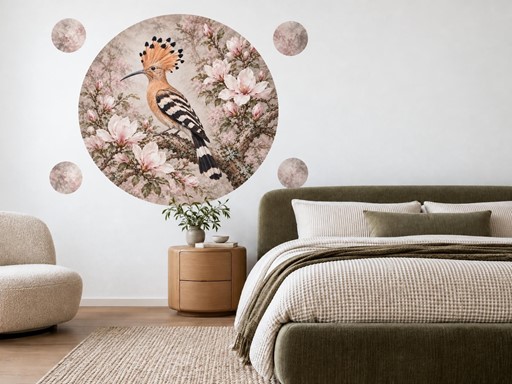 Dudek na kvetoucí magnolii samolepky na zeď, Dudek na kvetoucí magnolii tapety na zeď, Dudek na kvetoucí magnolii dekorace na zeď, Dudek na kvetoucí magnolii nálepky na zeď