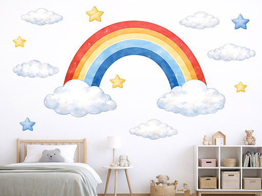 Duha pro děti samolepky na zeď, Duha pro děti nálepky na stěnu, Duha pro děti dekorace na zeď, Duha pro děti samolepky na zeď, Duha pro děti nálepka na stěnu