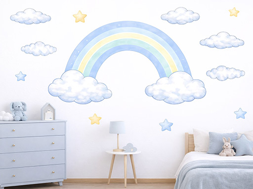 Duha pro kluky samolepky na zeď, Duha pro chlapce nálepky na stěnu, Duha pro kluka dekorace na zeď, Duha pro hocha samolepky na zeď, Duha pro kluky nálepka na stěnu