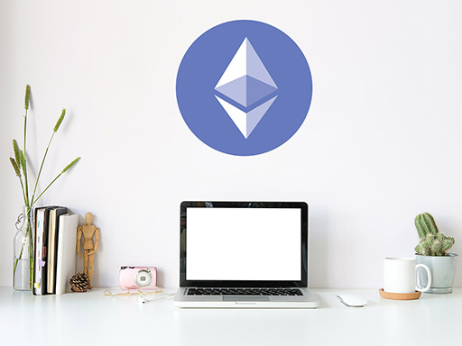 Ethereum logo samolepka na zeď, Ethereum nálepky na zeď, Ethereum dekorace na stěnu, Ethereum samolepící dekor na stěny, Ethereum samolepící tapety na zeď