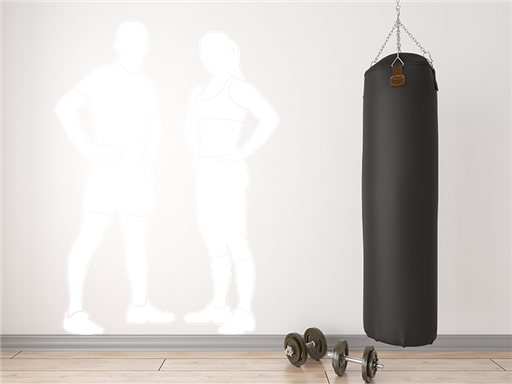 Fitness pár samolepky na zeď, Fitness pár dekorace na zeď, Fitness pár samolepící dekorace na zdi, Fitness pár nálepky na stěnu