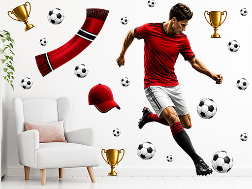 Fotbalista Manchester United samolepky na zeď, Fotbalista Manchester United dekorace na zeď, Fotbalista Manchester United samolepící dekorace na zdi, Fotbalista Manchester United nálepky na stěnu