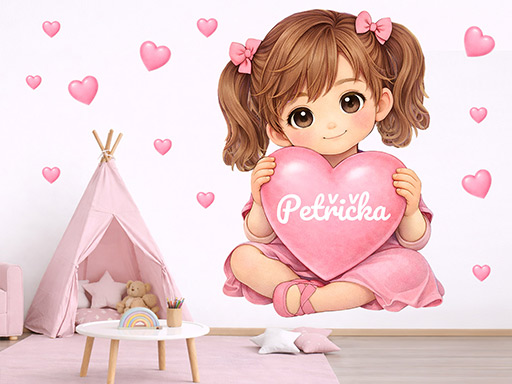 Holčička se srdíčkem a jménem