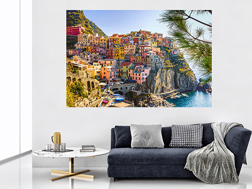 Italské městečko samolepka na zeď, Italské městečko plakát na zeď, Italské městečko plakát dekorace na zeď, Italské městečko plakát na stěnu, Italské městečko plakát na zeď