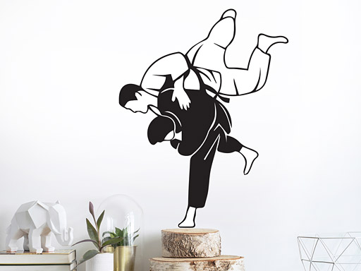 Judisté samolepky na zeď, Judo dekorace na zeď, Judista samolepící dekorace na zdi, Judisti nálepky na stěnu