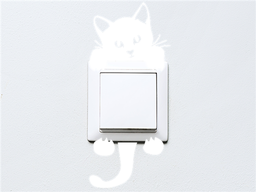 Koťátko na vypínač samolepky na zeď, Koťátko na vypínač nálepky na stěnu, Koťátko na vypínač dekorace na zdi, Koťátko na vypínač tapety na zdi