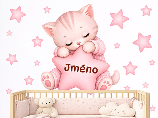 Koťátko s hvězdou a jménem růžová