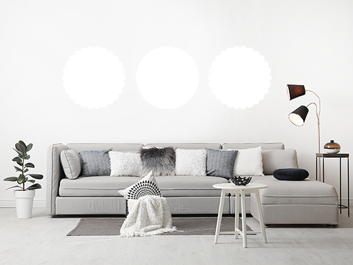 Kruhy z kroužků samolepky na zeď, Kruhy z kroužků nálepky na stěnu, Kruhy z kroužků dekorace na zdi, Kruhy z kroužků tapety na zdi
