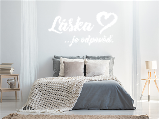 Láska je odpověď nápis samolepky na zeď, Láska je odpověď nálepky na zeď, Láska je odpověď citát dekorace na zeď, Láska je odpověď samolepící nálepky na zeď