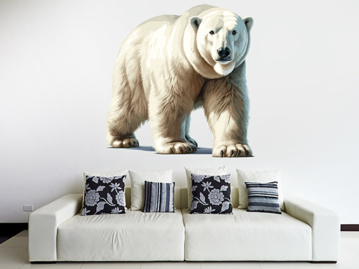 lední medvěd samolepky na zeď, lední medvěd nálepky na stěnu, lední medvěd dekorace na zeď, lední medvěd samolepící folie