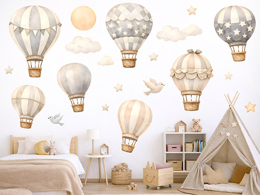 Létající balóny scandi akvarel