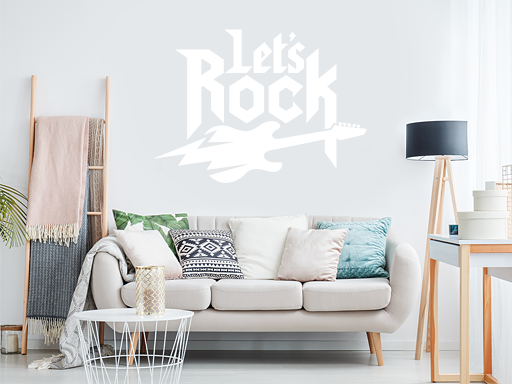 Lets Rock samolepka na zeď, Lets Rock nálepky na zeď, Lets Rock dekorace na stěnu, Lets Rock samolepící dekor na stěny, Lets Rock samolepící tapety na zeď