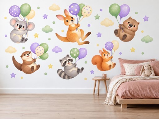 Levandulová zvířátka s balonky